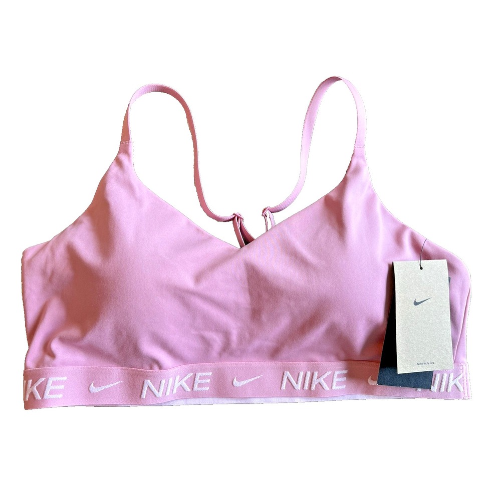 NIKE Indy Light-Support Padded Adjustable Pink Sports Bra Size XL FD1062-699